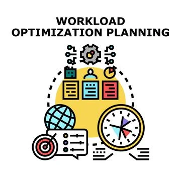 Workload optimization planning for efficient business management Stock Illustration