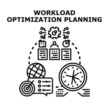 Workload optimization planning for efficient business management Illustration
