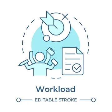 Workload soft blue concept icon Stock Illustration