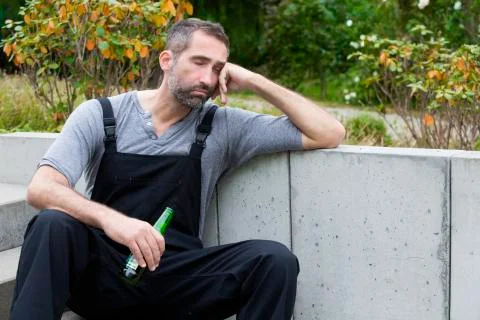 Workman having a break Foto stock