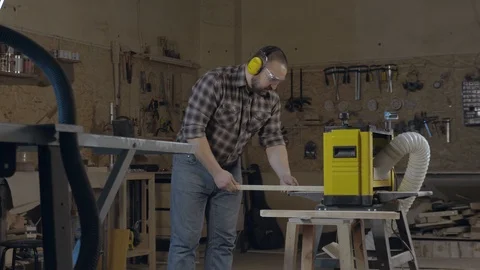 Workman in joinery workshop Stock Footage 102305501