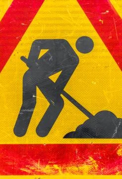 Workman road sign Stock Photos