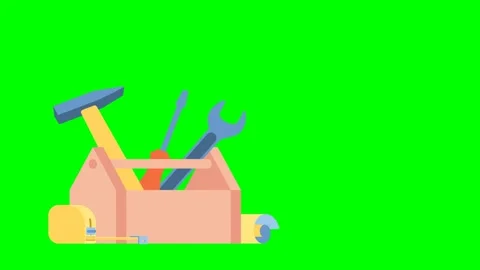 Workman's toolkit Toolbox with instruments inside. Tool chest with tools Workbox Stock Footage 256908281