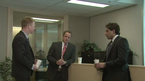 Workmates have a coffee break Stock Footage 479719