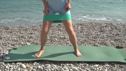 Workout Against the Sea. Stock Footage 170477321