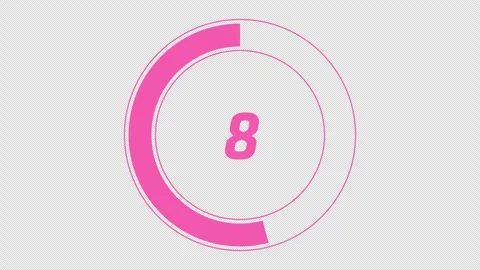 Workout alpha channel pink Countdown timer with transparent background Stock Footage 249040791