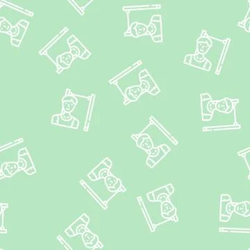 Workout athletic sport line vector seamless pattern Stock Illustration