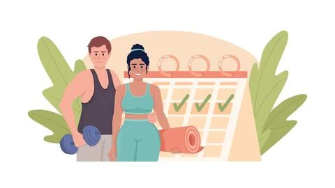 Workout consistency flat concept vector editable illustration Stock Illustration