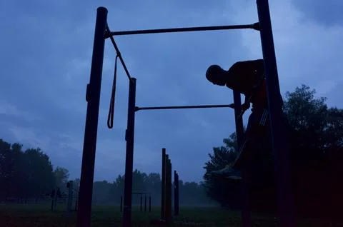 Workout at dawn/dusk Foto stock