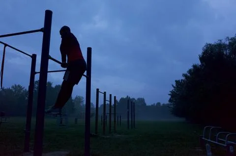 Workout at dawn/dusk Foto stock