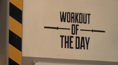 Workout of the day wall text Stock Footage 68970253