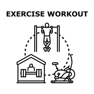 Workout exercise sport activity gym training lifestyle Stock Illustration