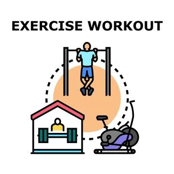 Workout exercise sport activity gym training lifestyle Stock Illustration