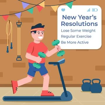 Workout To Get Fit On Next Year Illustrazione stock