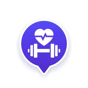 Workout heart rate icon, pulse during exercise vector Stock Illustration