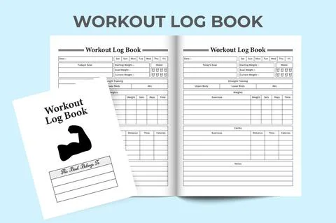 Workout KDP interior notebook. Daily exercise tracker journal template. KDP i Illustrazione stock