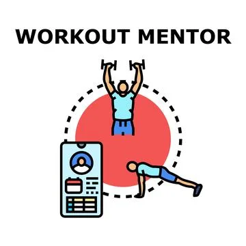 Workout mentor app offering personal fitness training Stock Illustration
