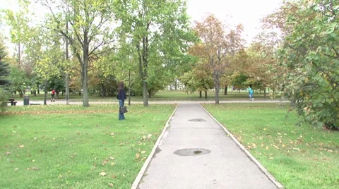 Workout in the Park Stock Footage 8776926