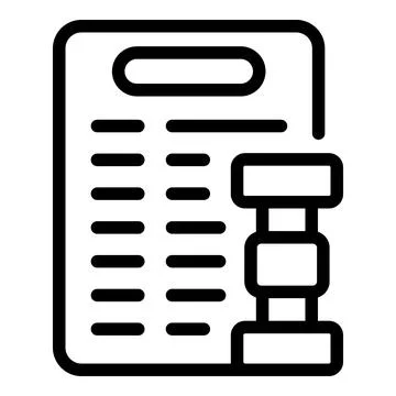 Workout plan icon with dumbbell Stock Illustration
