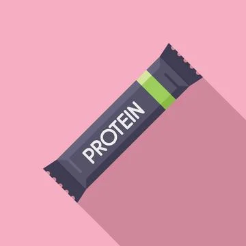 Workout protein bar icon flat . Sport supplement Stock Illustration