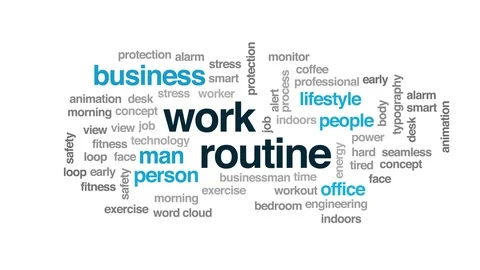 Workout routine animated word cloud. Kinetic typography. Stock Footage 104621397