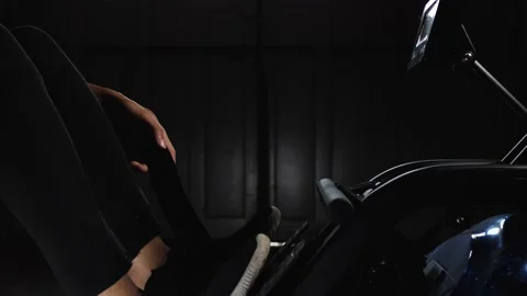 Workout on rowing machine Stock Footage 160047343