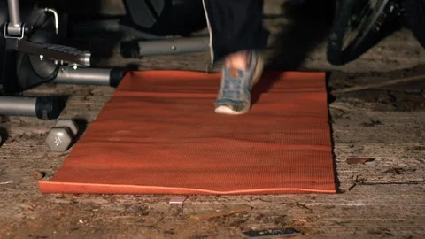 Workout with skipping rope to keep fit Stock Footage 281092599