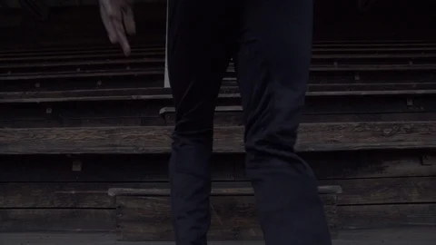 Workout on Stairs Stock Footage 86887183