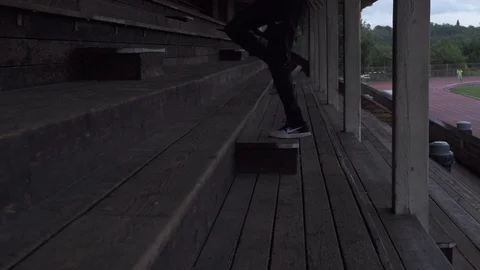 Workout on Stairs Stock Footage 86887185