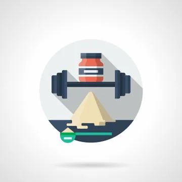 Workout supplements detailed color vector icon Stock Illustration