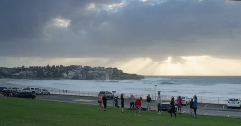 Workout timelapse Bondi beach Stock Footage 85252134