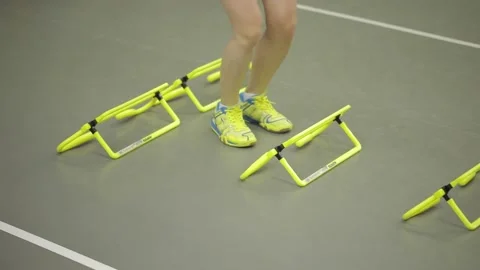 Workout warm-up and badminton game Video stock 142876291