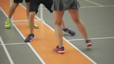 Workout warm-up and badminton game 動画素材 142876781