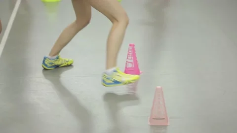 Workout warm-up and badminton game Stock Footage 142895825