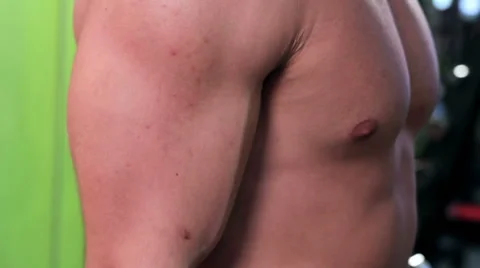 Workout for young bodybuilder. Alternated Biceps Curl Stock Footage 58051991