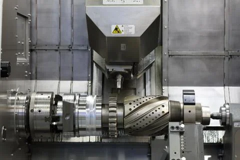 Workpiece at CNC machine Stock Photos