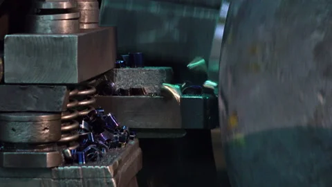 Workpiece processing on lathe Stock Footage 100607572