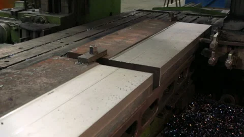 Workpiece processing on planing machine Stock Footage 100334107