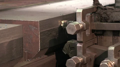 Workpiece processing on planing machine Stock Footage 100607585
