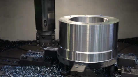 Workpiece processing on turning-and-boring lathe Video stock 100497052