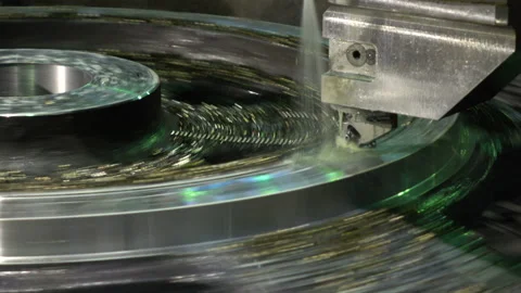 Workpiece processing on turning-and-boring lathe Stock Footage 100607478