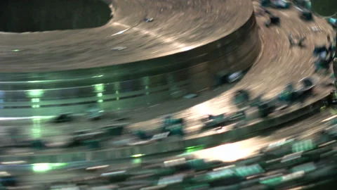 Workpiece processing on turning-and-boring lathe Stock Footage 100607503