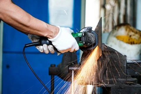 Workpiece vise table is grinding Stock Photos