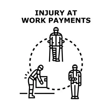 Workplace accident compensation and occupational injury payments Stock Illustration