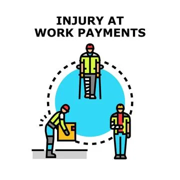 Workplace accident compensation and occupational injury payments Stock Illustration