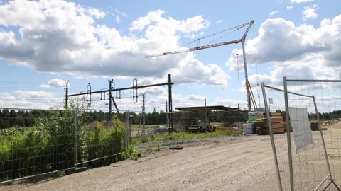 Workplace accident, construction site, Godegård, Sweden Stock Footage 202130775