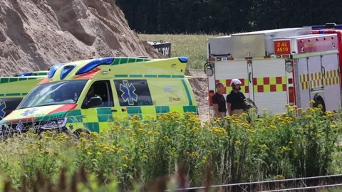 Workplace accident, construction site, Godegård, Sweden Vidéo 202130776