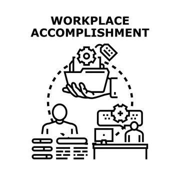 Workplace accomplishment vector illustrating project success Stock Illustration