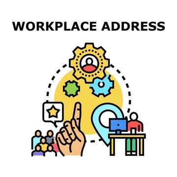 Workplace address concept finding company location navigation Stock-Illustration