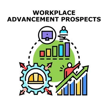 Workplace advancement prospects concept finding career opportunities Ilustración de archivo